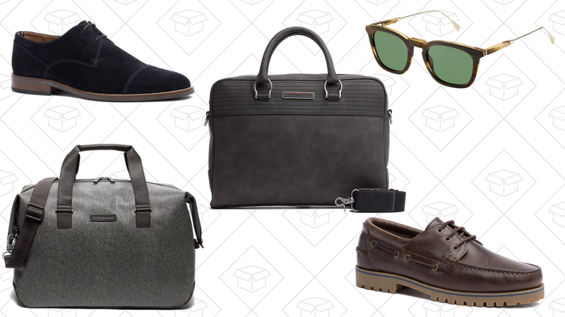Suede Oxford, $98 | Uptown Convertible Duffle Bag, $119 | Casual Computer Bag, $91 | Wood Frame Sunglasses, $84 | Classic Deck Shoe, $91